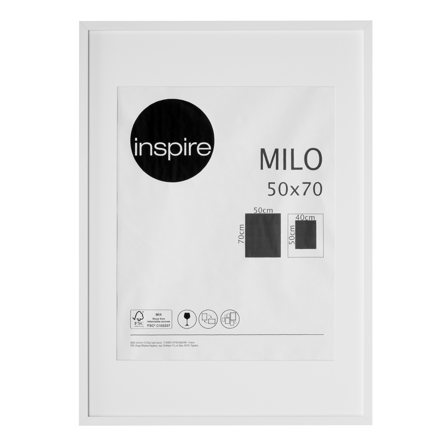 Bricocenter MILO FRAME 50X70 CM WOOD WHITE