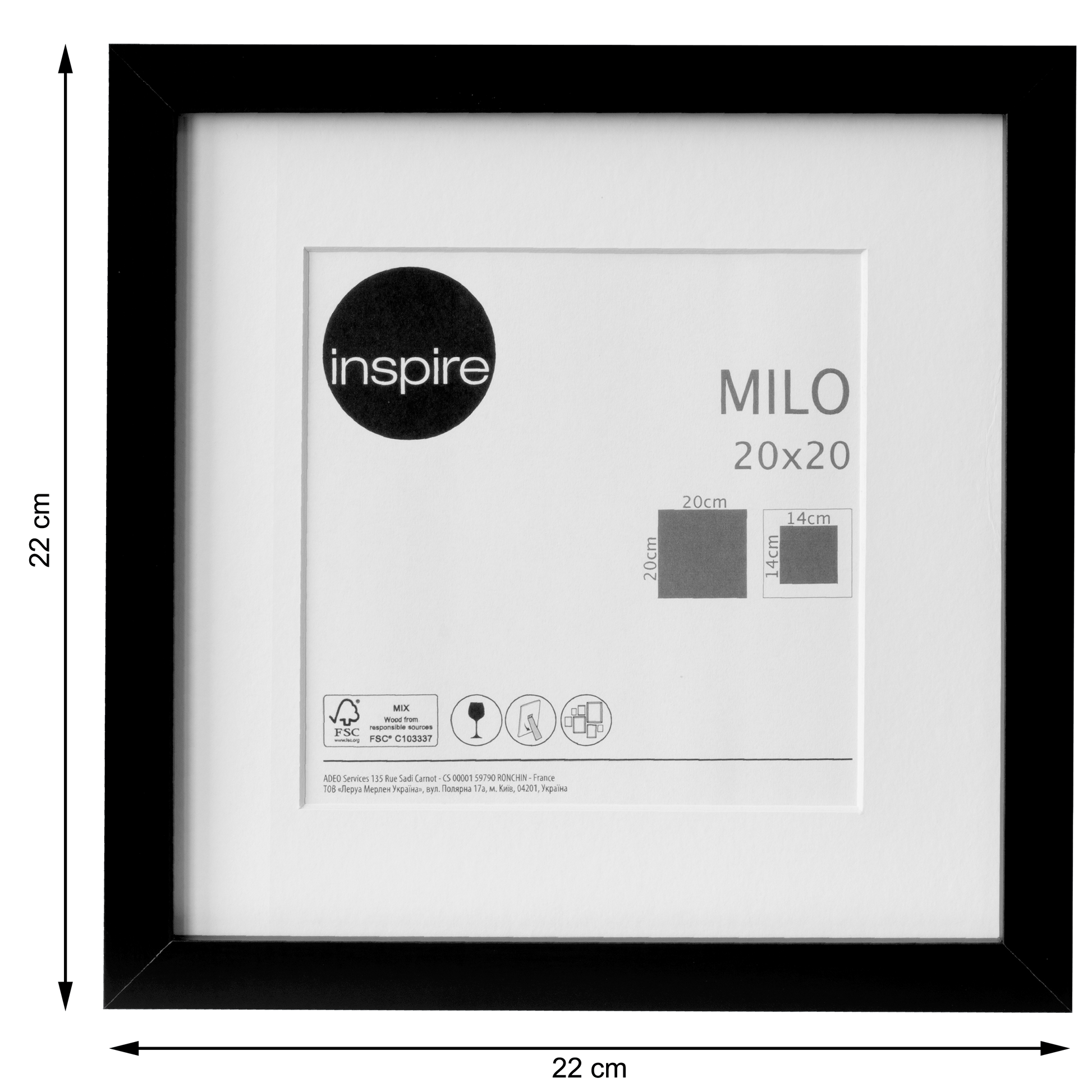 Bricocenter MILO FRAME 20X20 CM WOOD BLACK