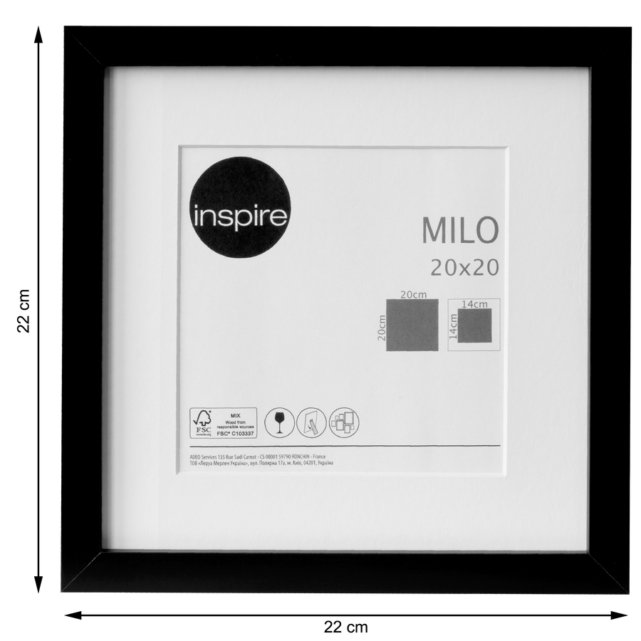 Bricocenter MILO FRAME 20X20 CM WOOD BLACK