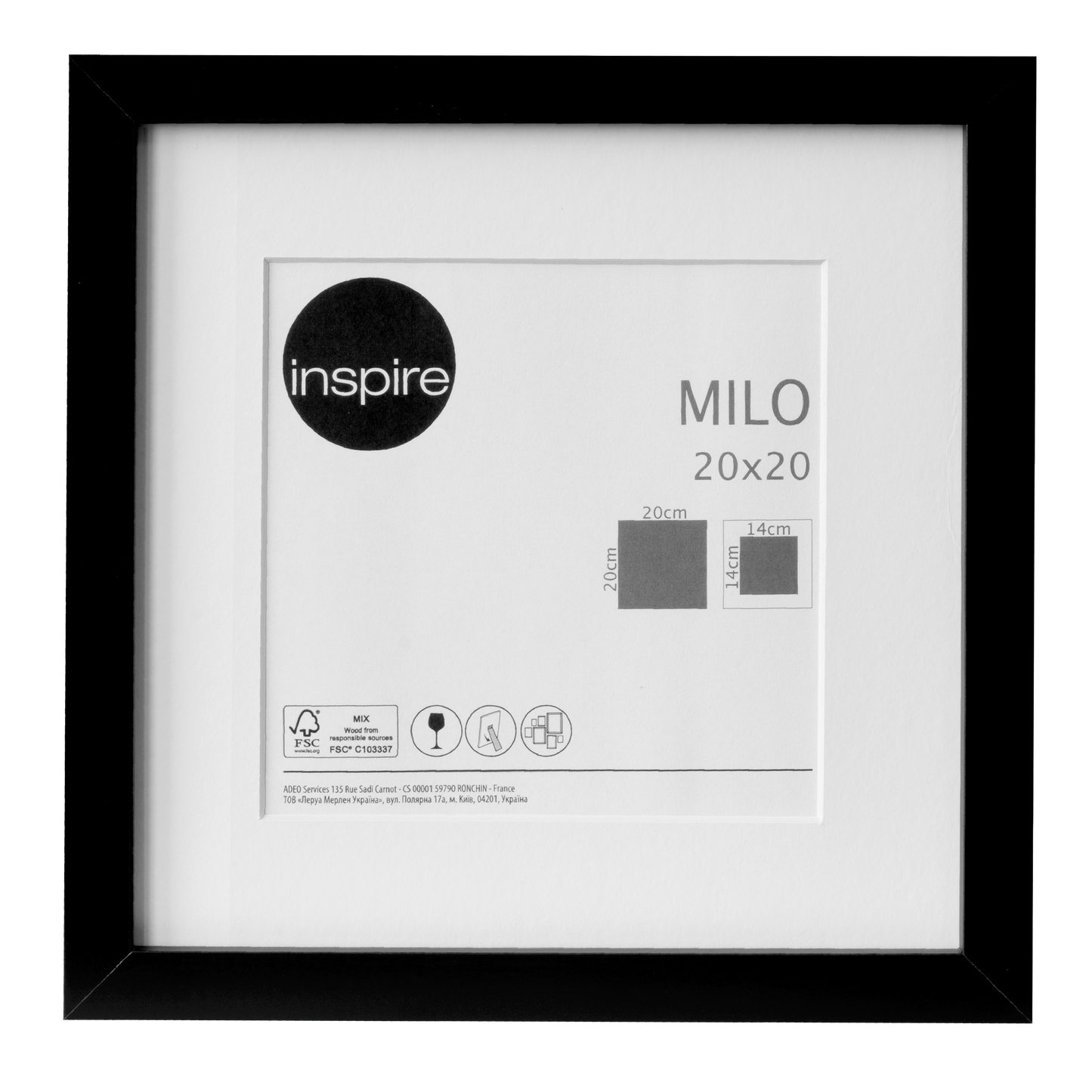 Bricocenter MILO FRAME 20X20 CM WOOD BLACK