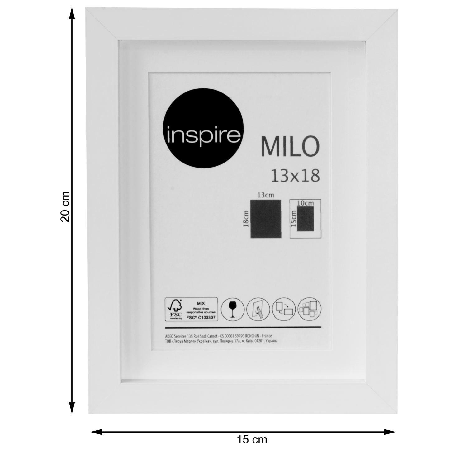 Bricocenter MILO FRAME 13X18 CM WOOD WHITE