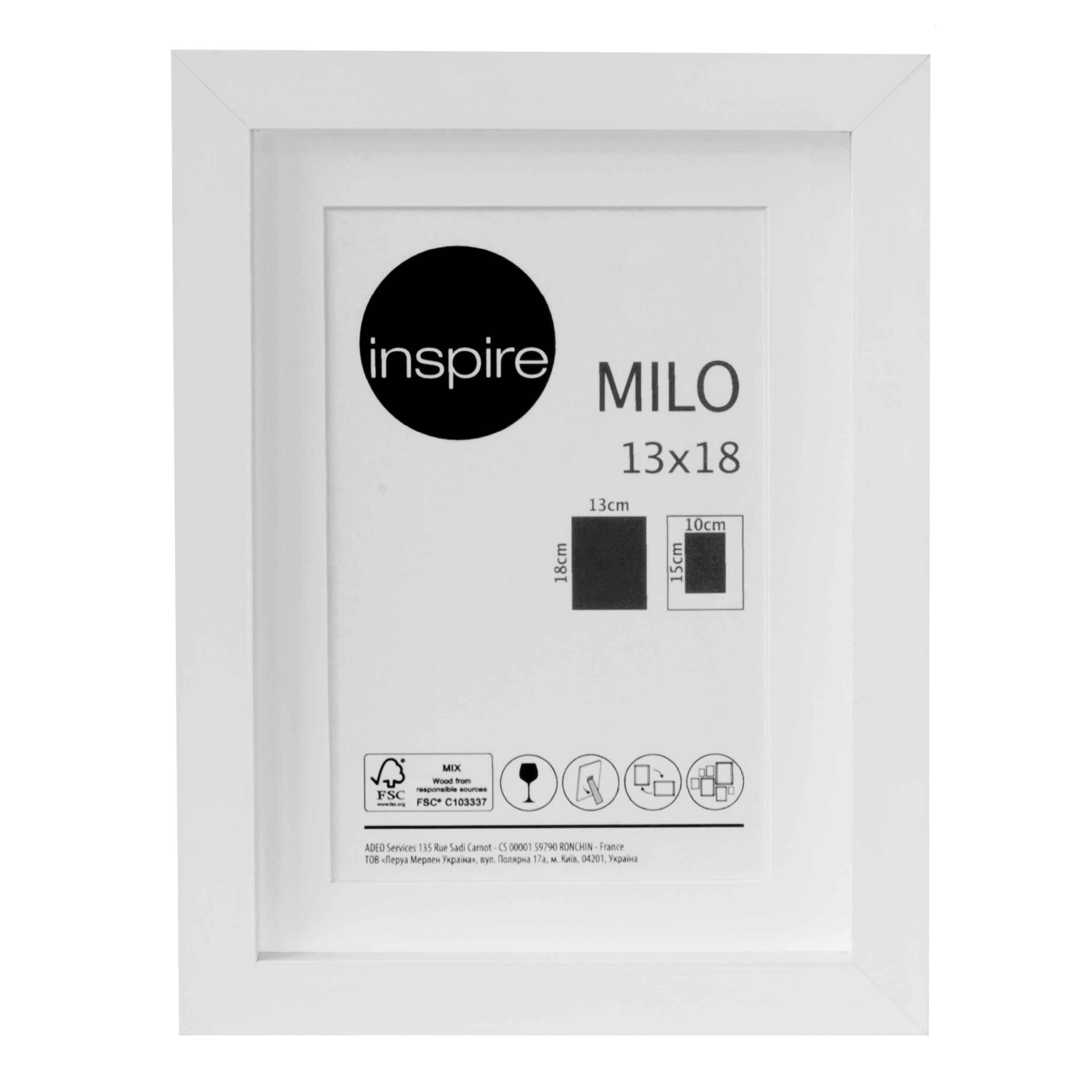 MILO FRAME 13X18 CM WOOD WHITE - best price from Maltashopper.com BR480731146