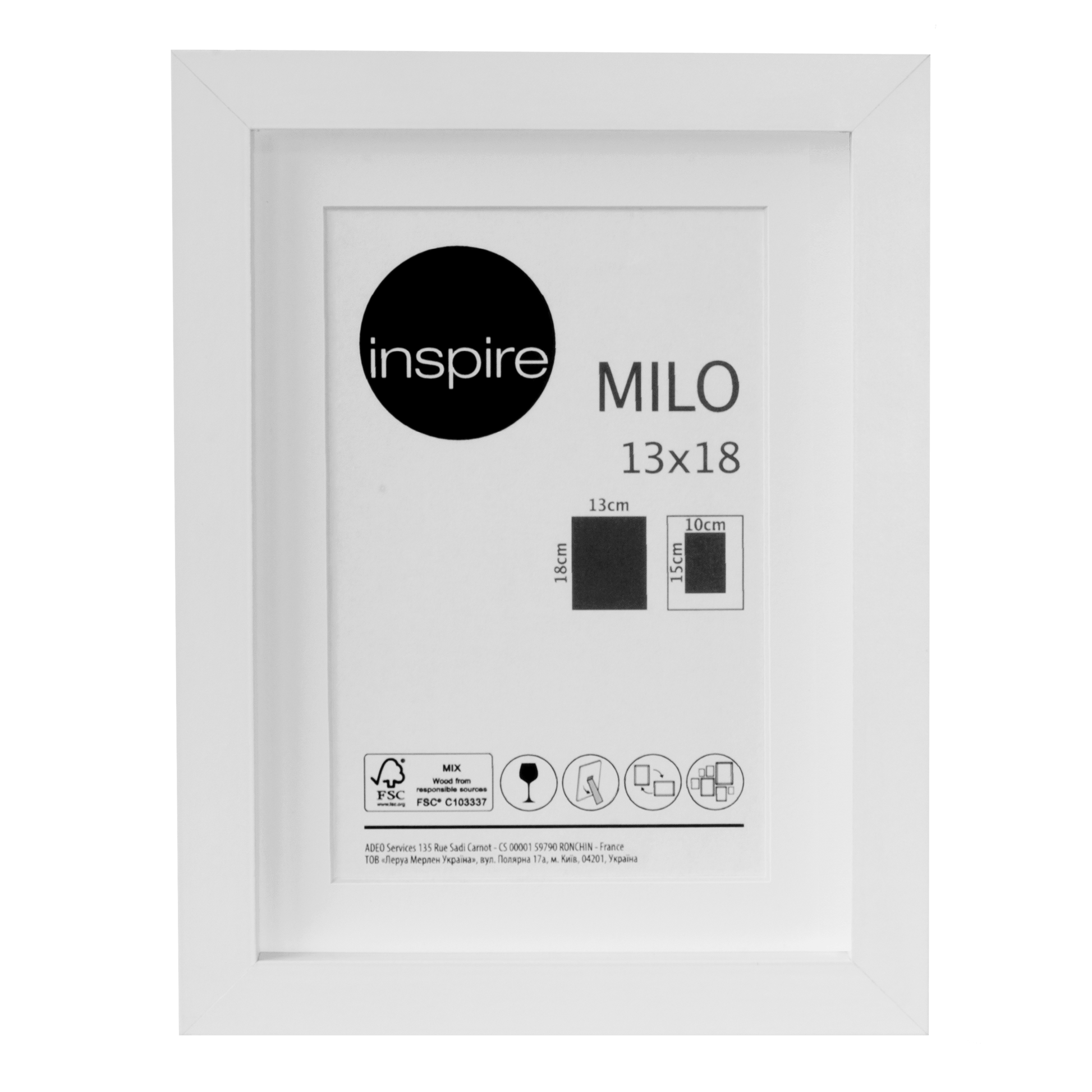 Bricocenter MILO FRAME 13X18 CM WOOD WHITE