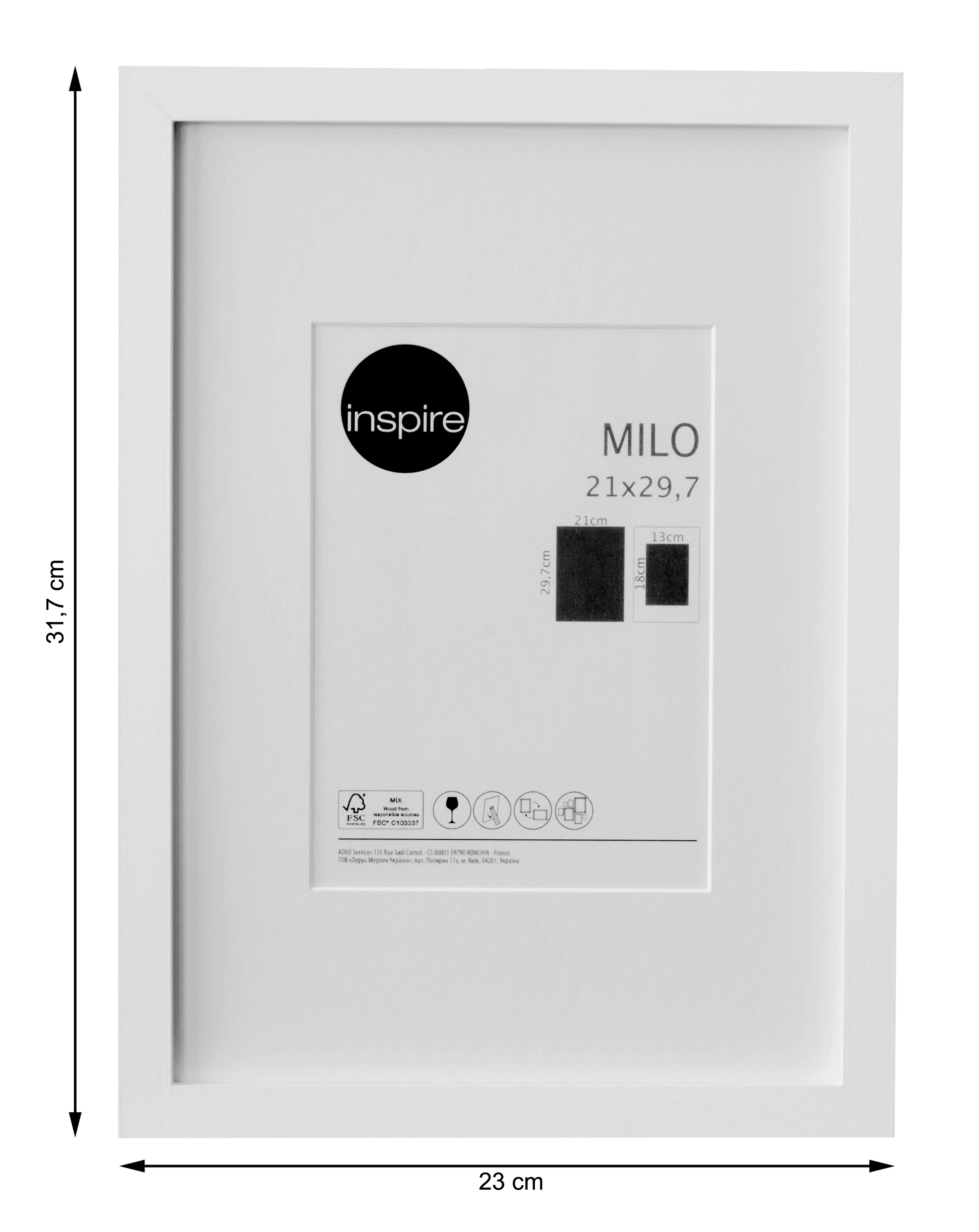 Bricocenter MILO FRAME 21X29.7 CM WOOD WHITE