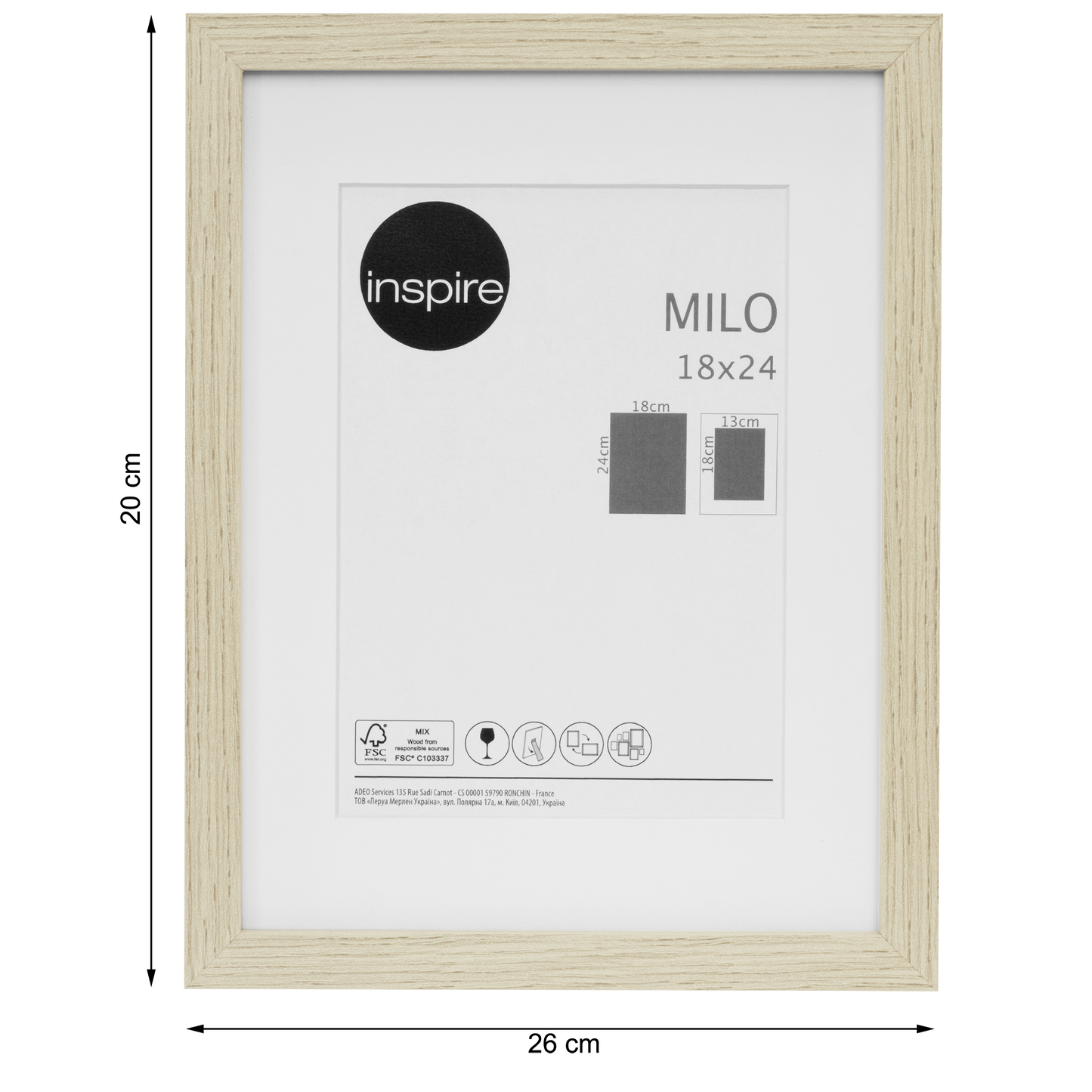 Bricocenter MILO FRAME 18X24 CM BEECH WOOD