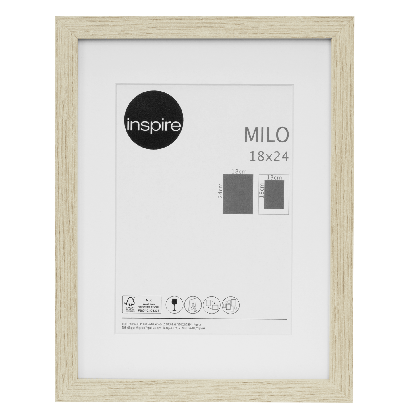 Bricocenter MILO FRAME 18X24 CM BEECH WOOD