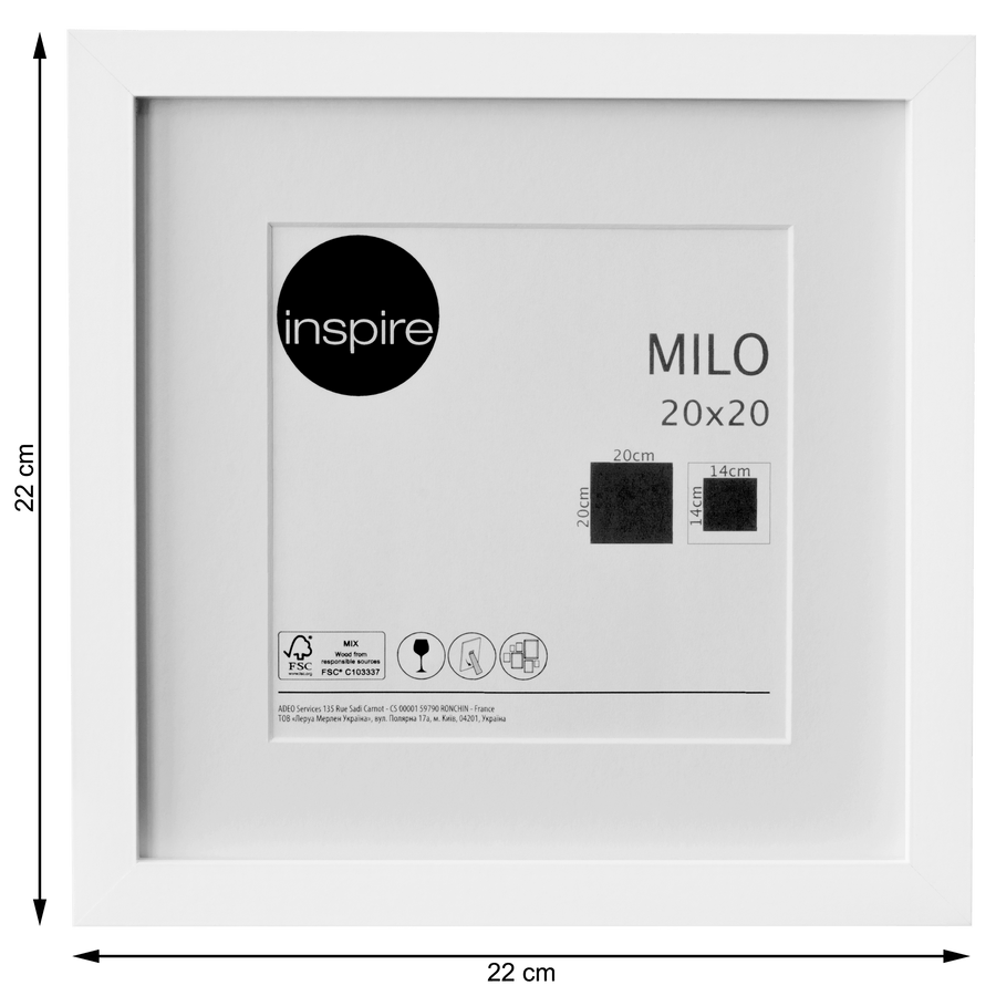 Bricocenter MILO FRAME 20X20 CM WOOD WHITE