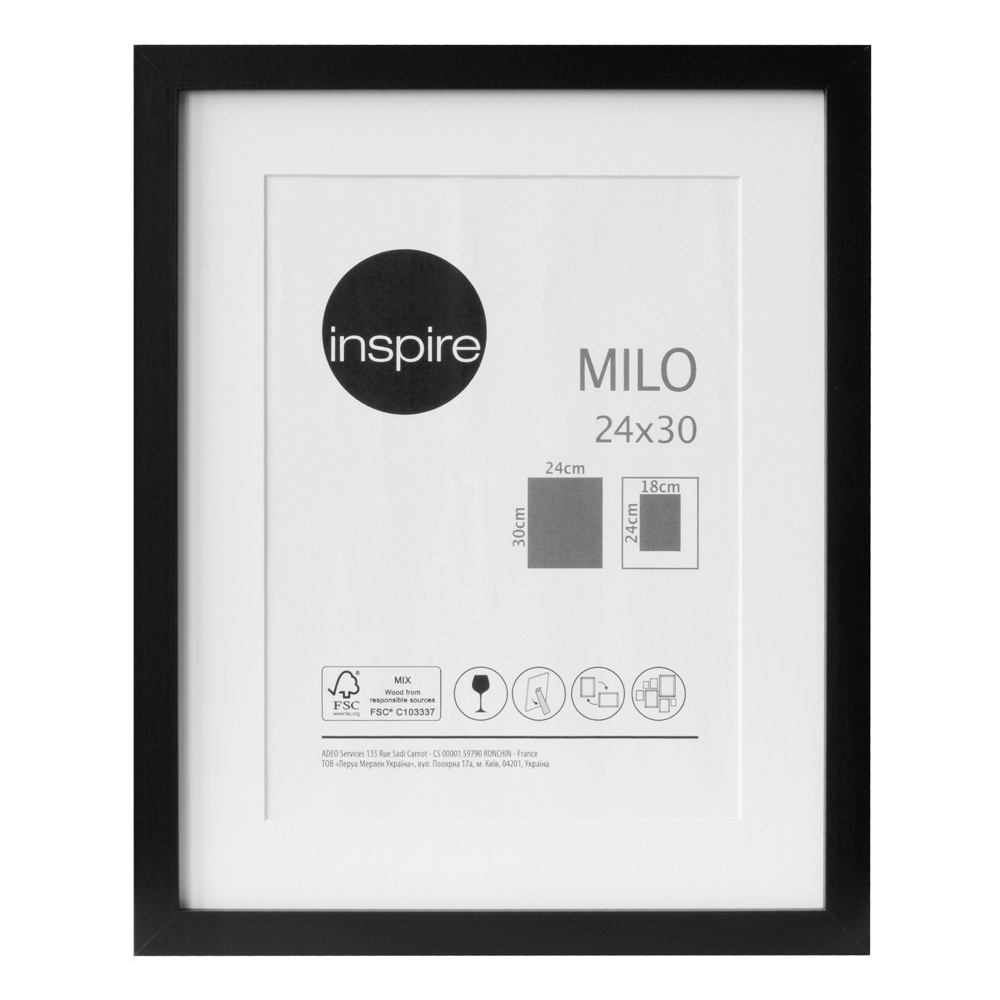 MILO FRAME 24X30 CM WOOD BLACK