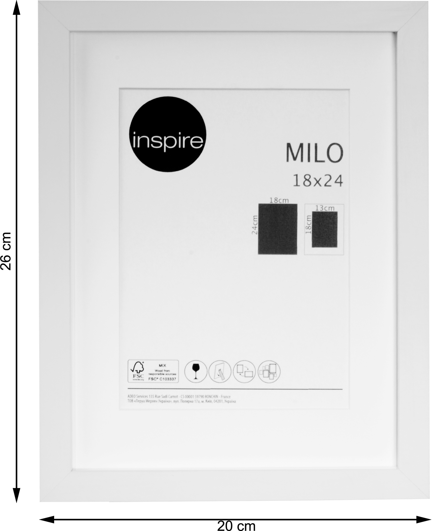 Bricocenter MILO FRAME 18X24 CM WOOD WHITE