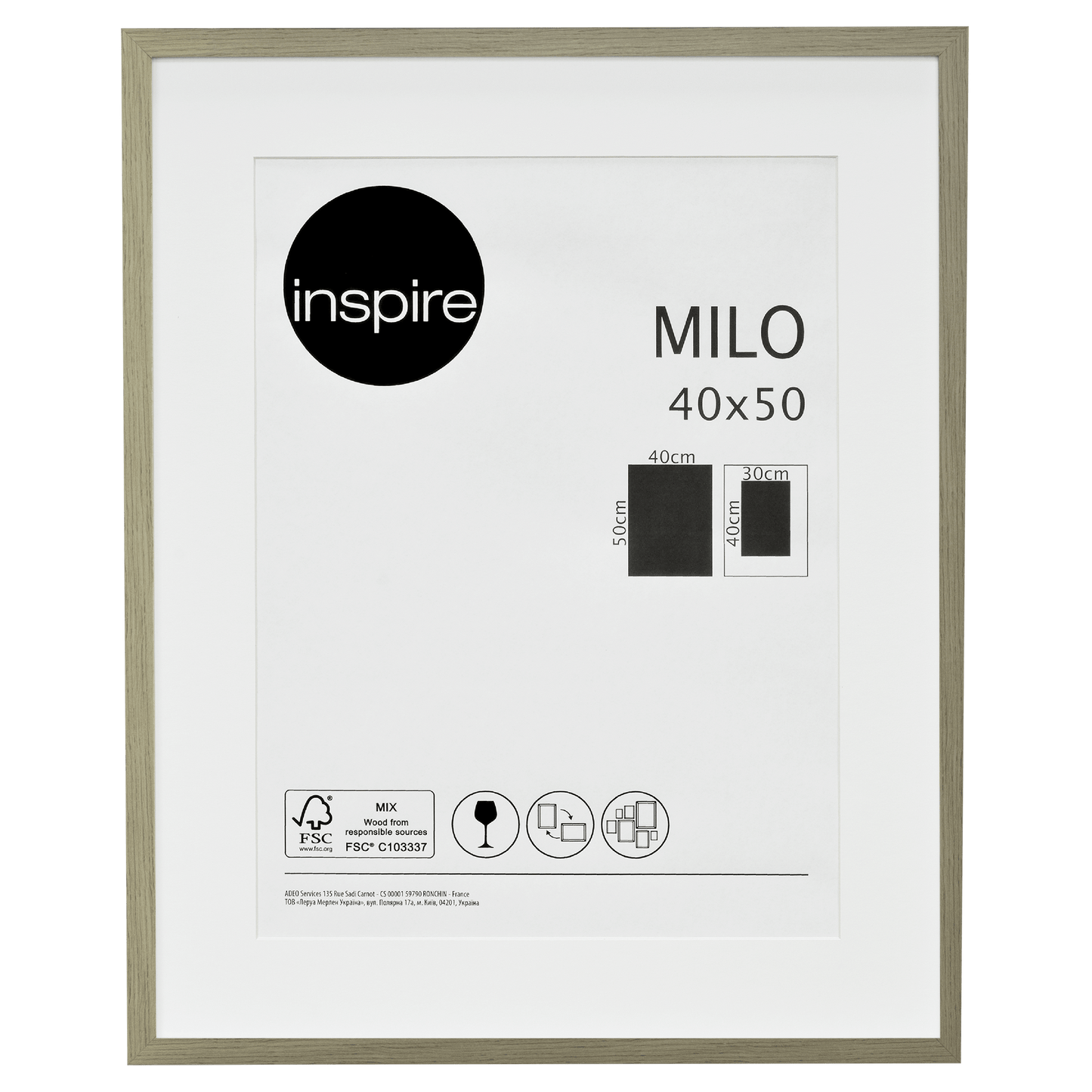 Bricocenter MILO FRAME 40X50 CM BEECH WOOD
