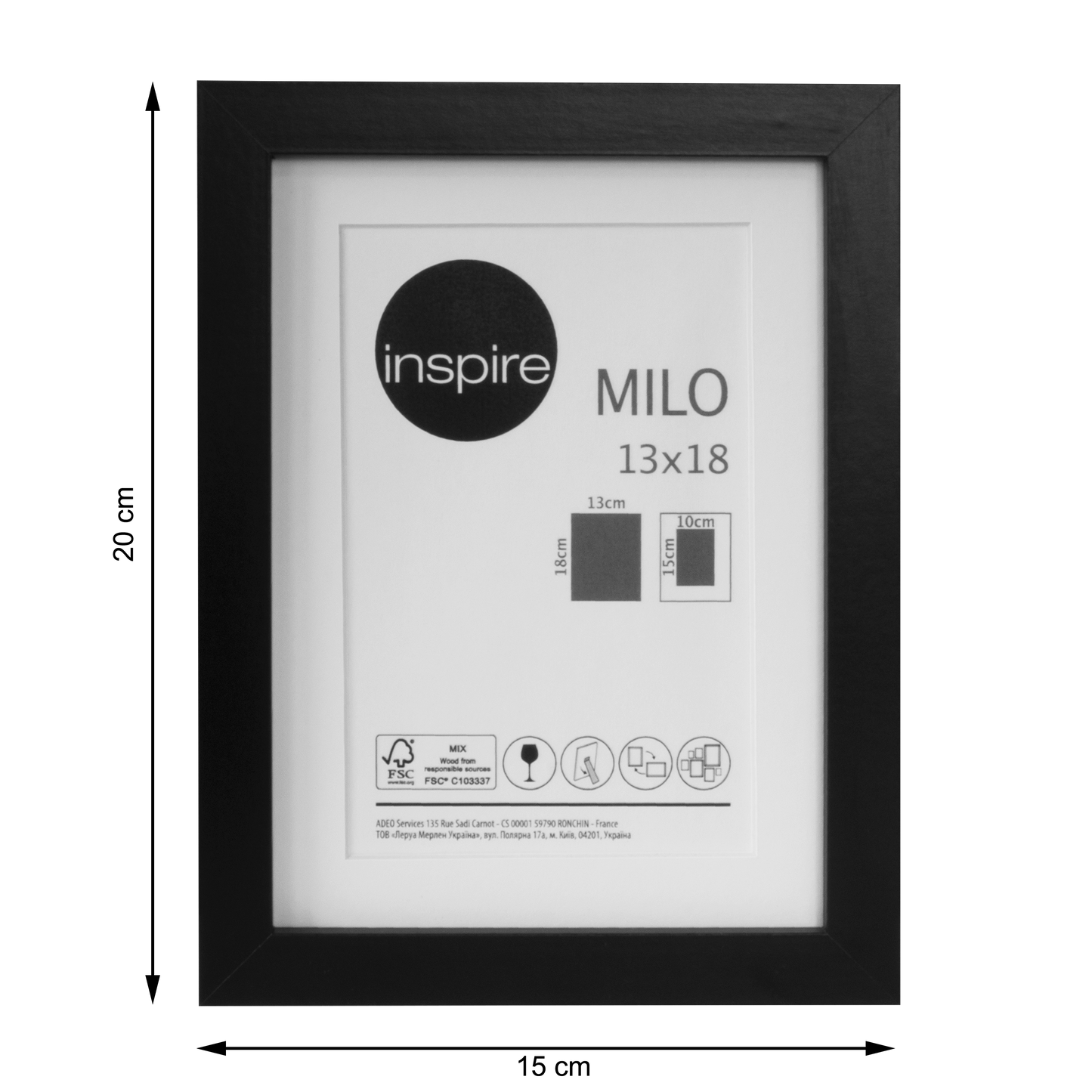 MILO FRAME 13X18 CM WOOD BLACK