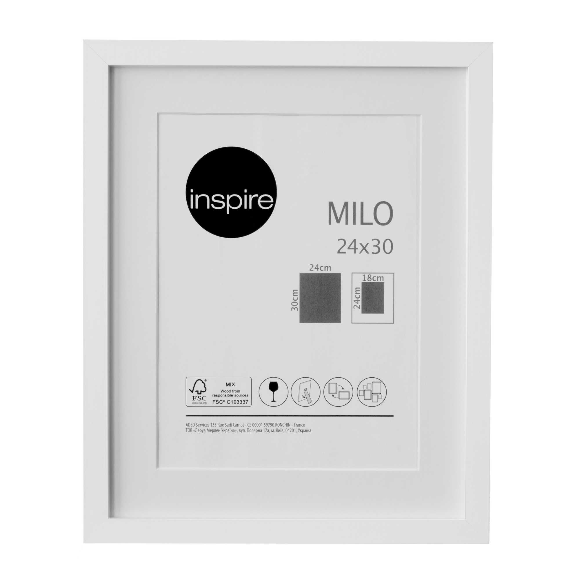 Bricocenter MILO FRAME 24X30 CM WOOD WHITE