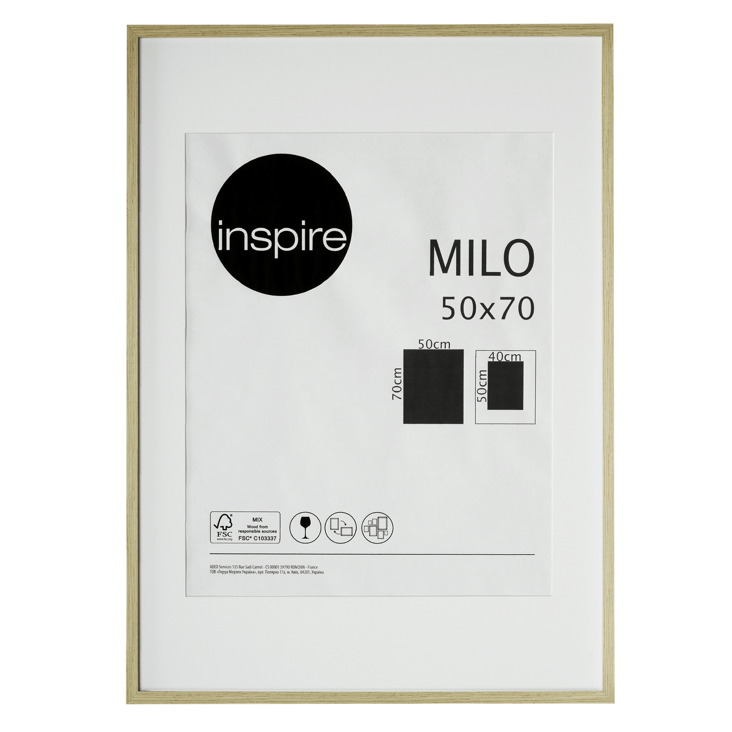 Bricocenter MILO FRAME 50X70 CM BEECH WOOD