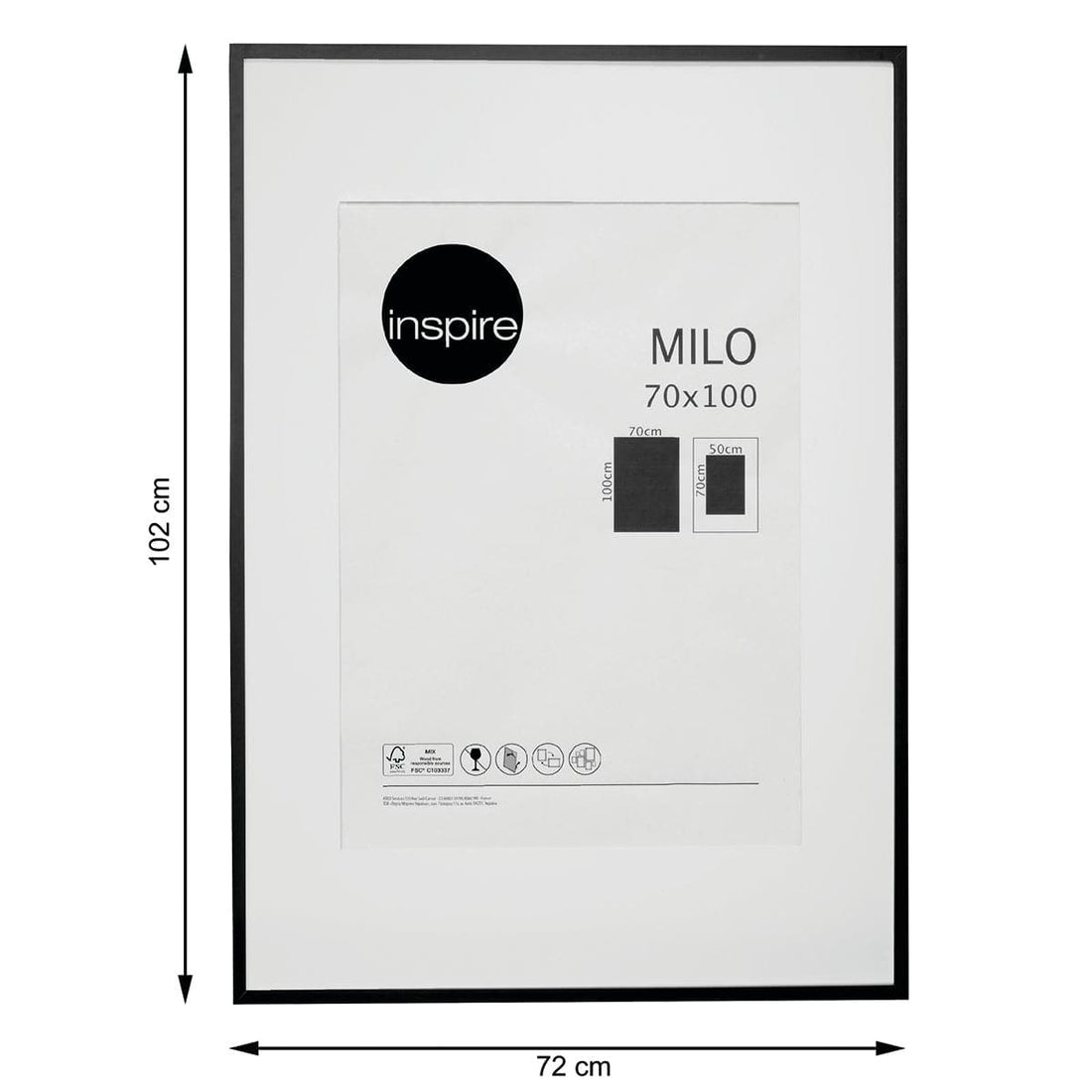 MILO FRAME 70X100 CM WOOD BLACK - best price from Maltashopper.com BR480004687
