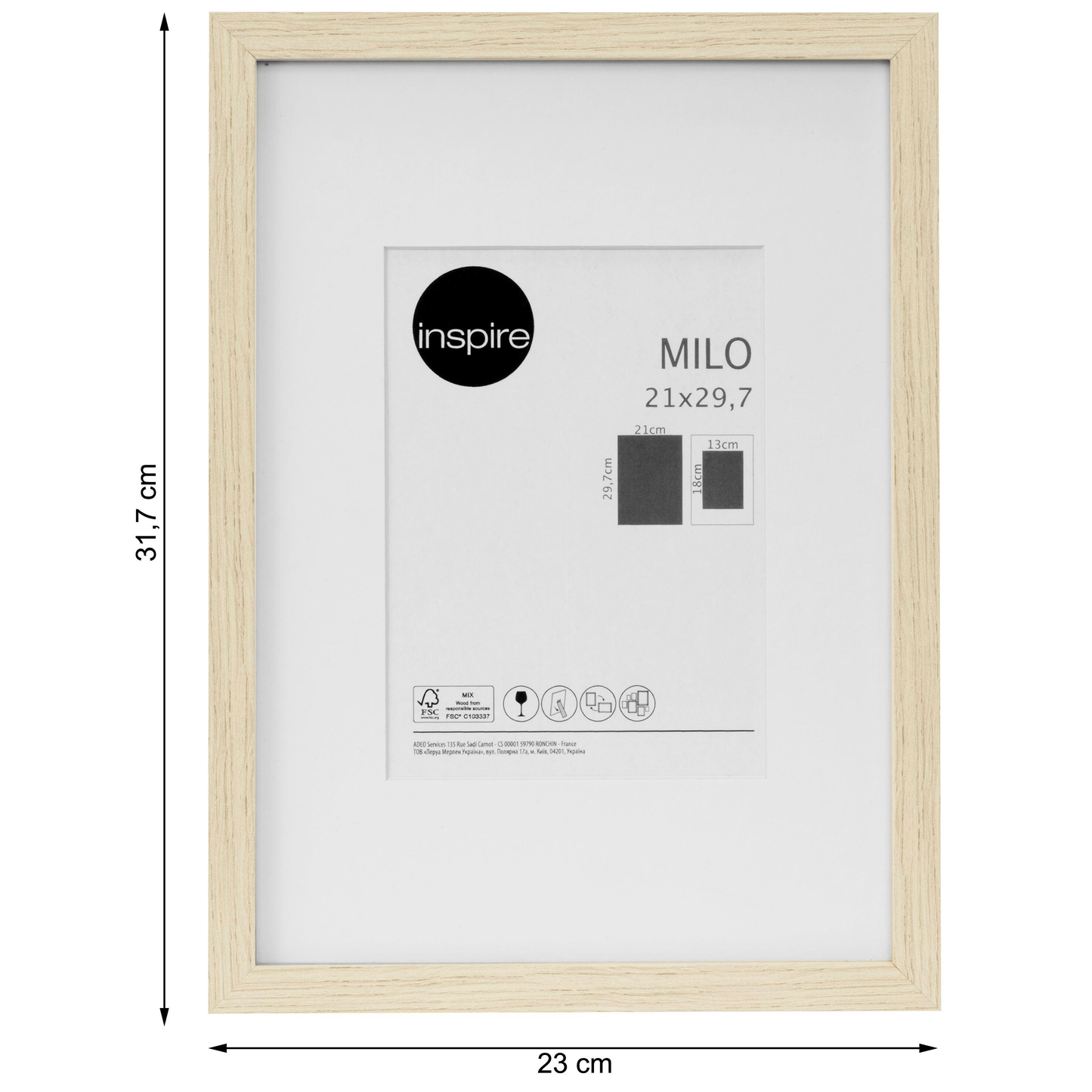 Bricocenter MILO FRAME 21X29.7 CM BEECH WOOD