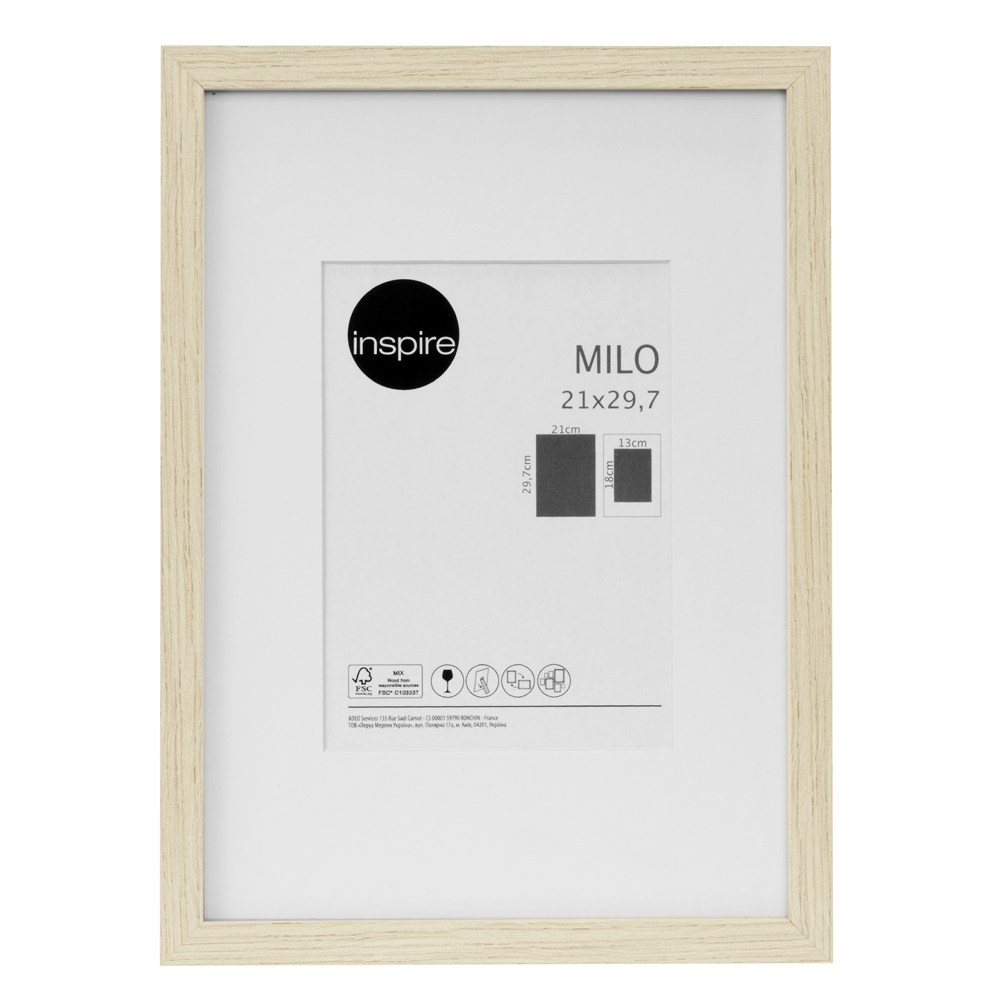 Bricocenter MILO FRAME 21X29.7 CM BEECH WOOD