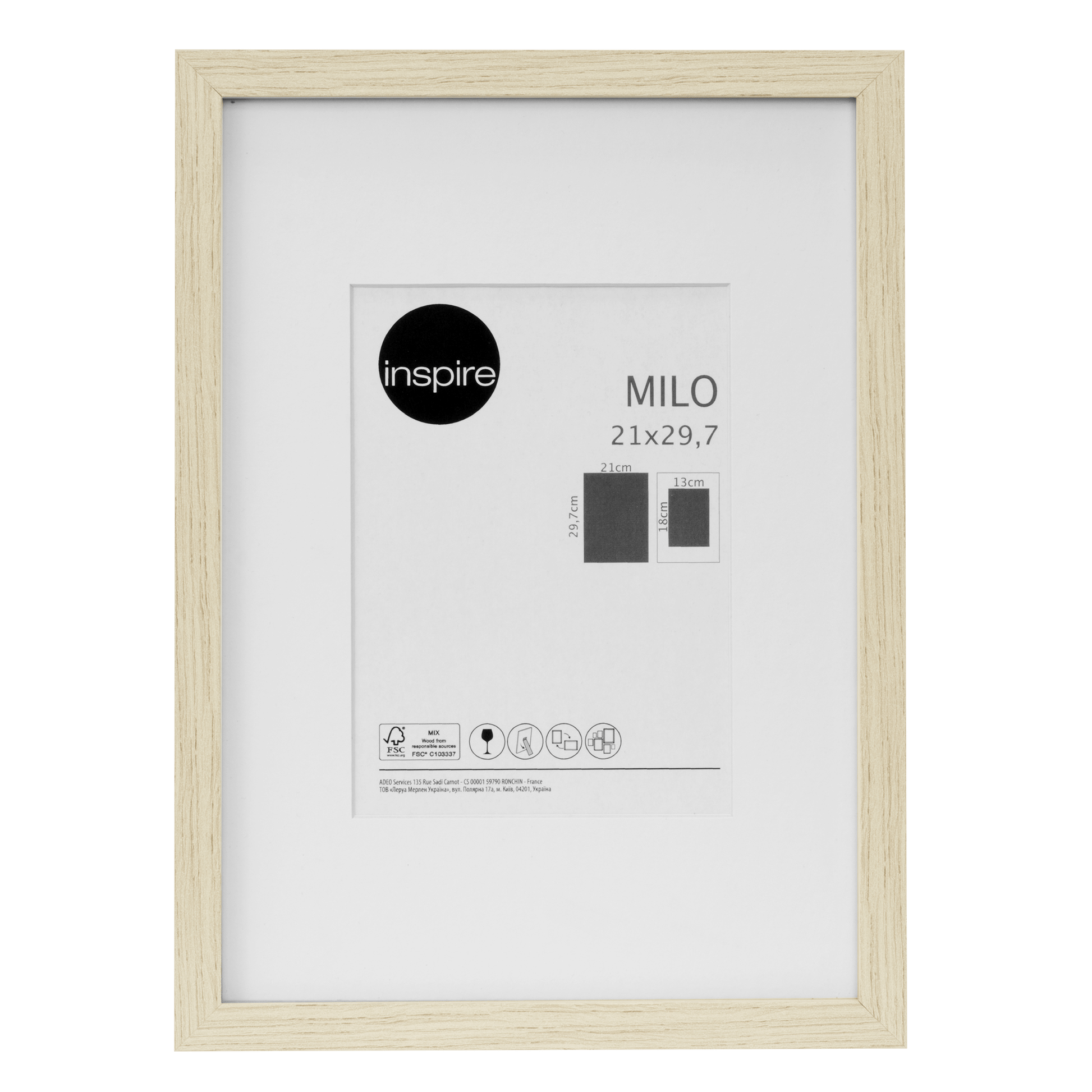 Bricocenter MILO FRAME 21X29.7 CM BEECH WOOD