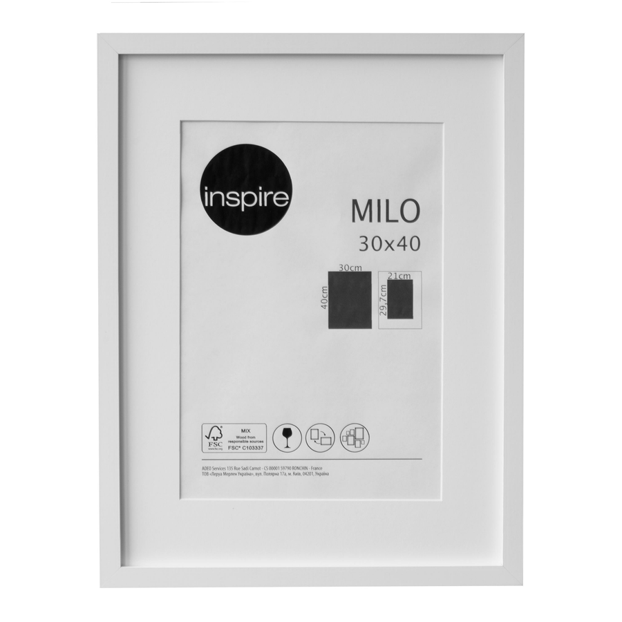 Bricocenter MILO FRAME 30X40 CM WOOD WHITE