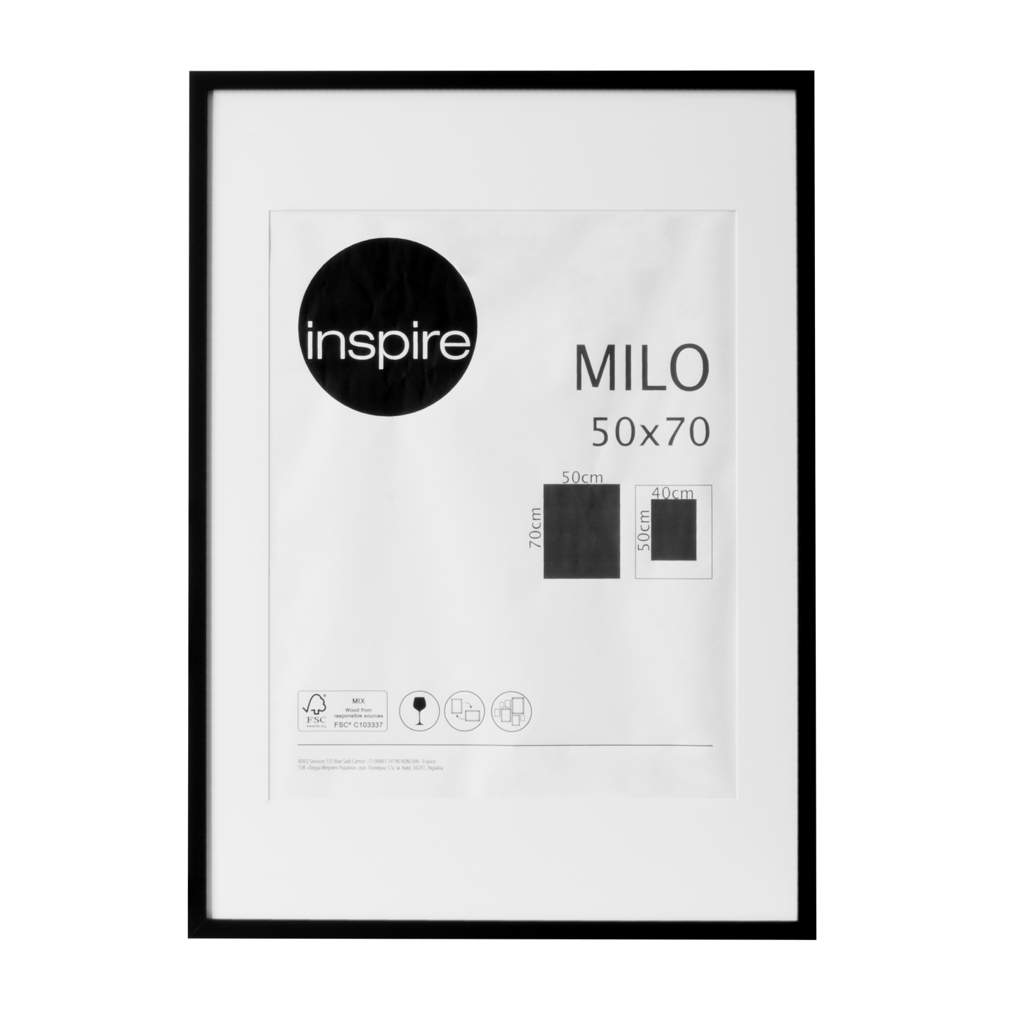 Bricocenter MILO FRAME 50X70 CM WOOD BLACK