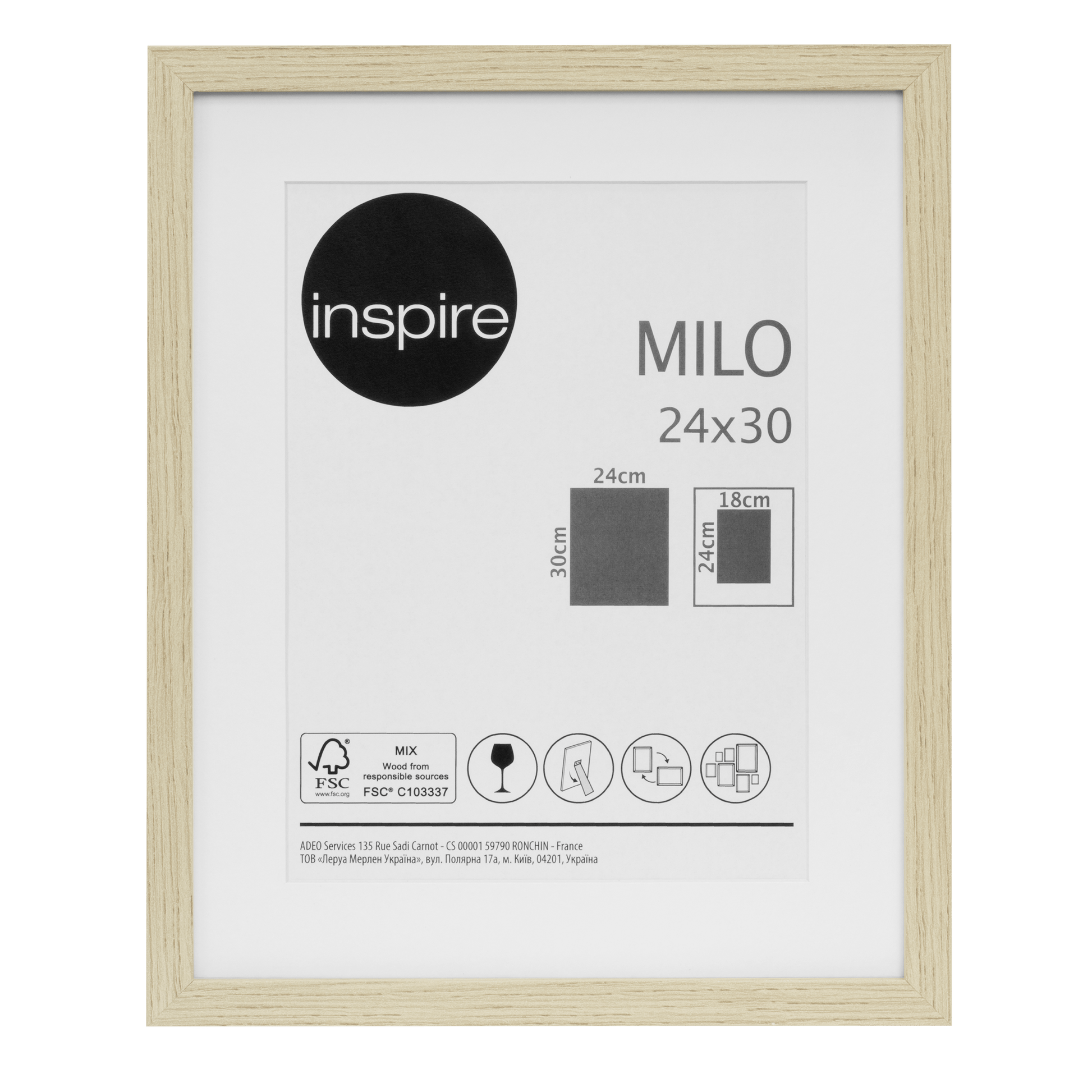 Bricocenter MILO FRAME 24X30 CM BEECH WOOD