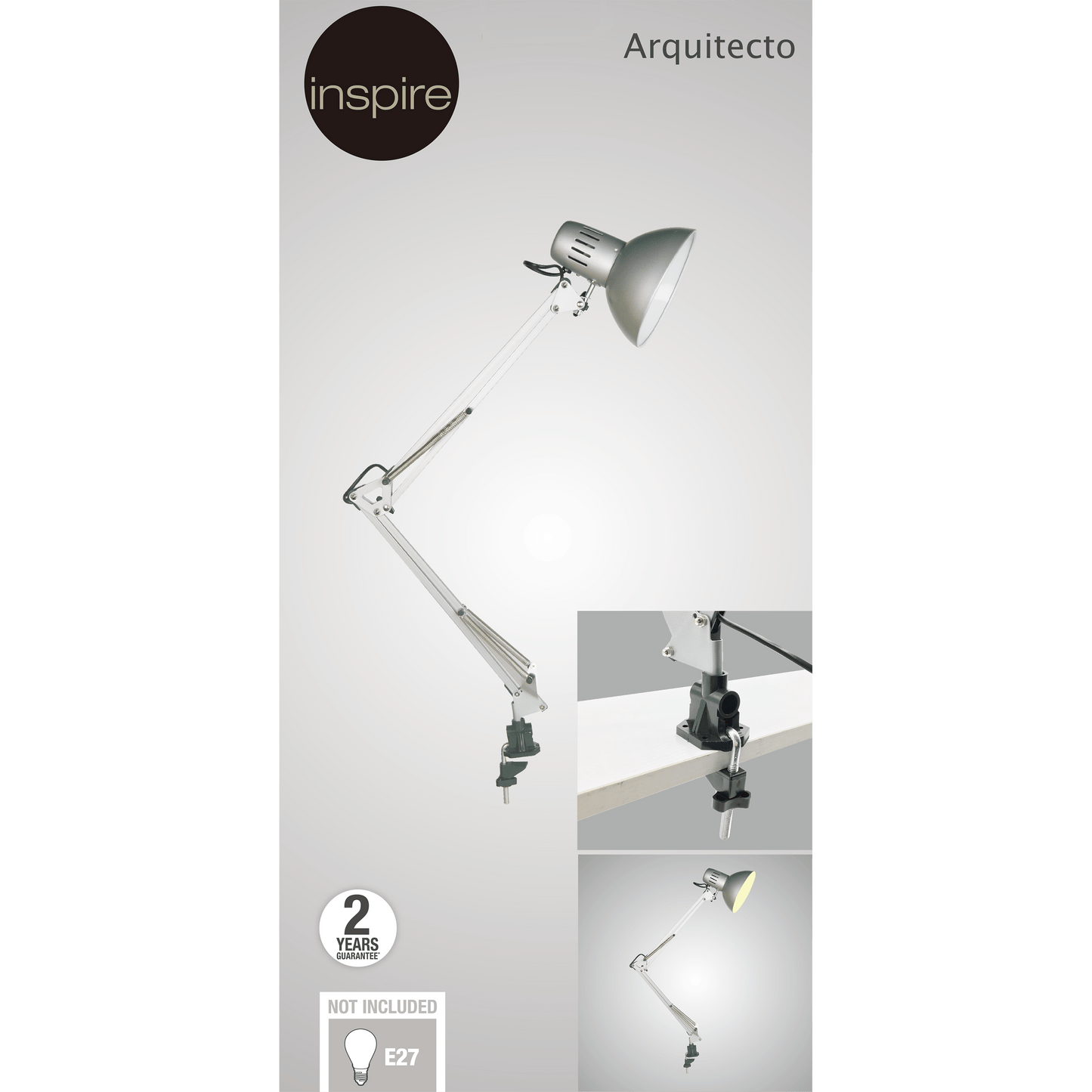 Bricocenter STUDIO LAMP ARQUITECTO SILVER H60 E27=60W WITH CLAMP