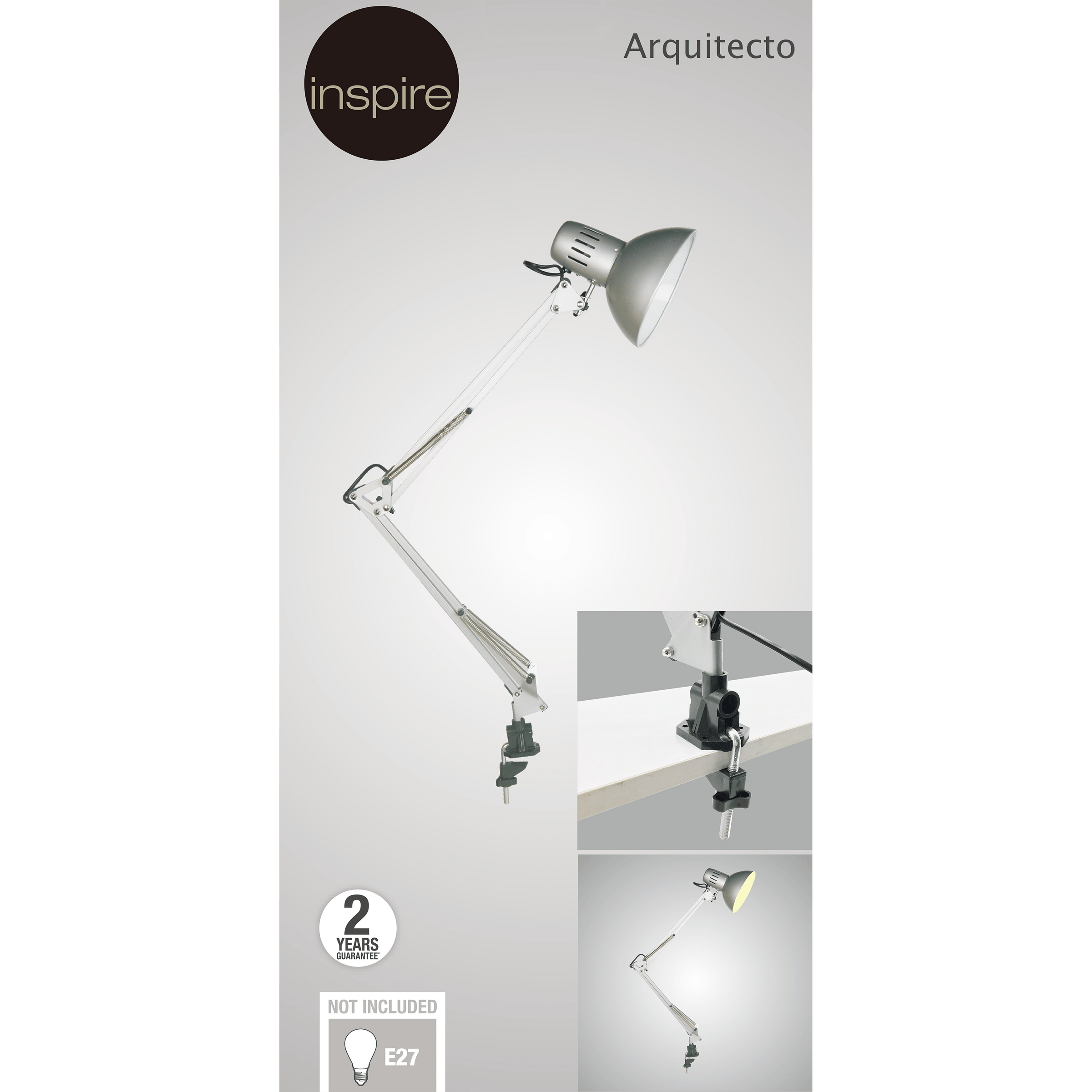 Bricocenter STUDIO LAMP ARQUITECTO SILVER H60 E27=60W WITH CLAMP