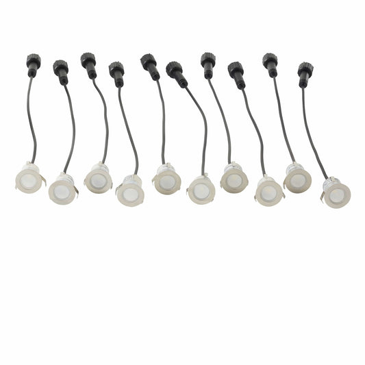 Bricocenter 10 RECESSED SPOTLIGHTS COLOURADO ALUMINIUM GREY D2.5 H3 CM LED 0.5W NATURAL LIGHT IP65