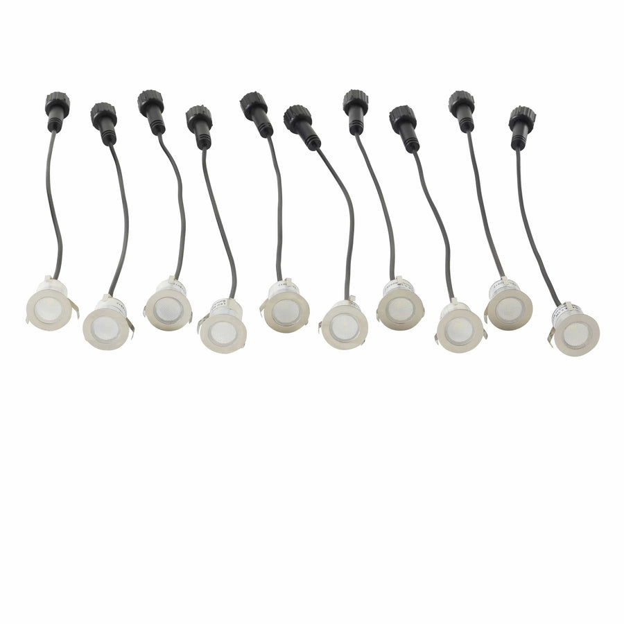 Bricocenter 10 RECESSED SPOTLIGHTS COLOURADO ALUMINIUM GREY D2.5 H3 CM LED 0.5W NATURAL LIGHT IP65