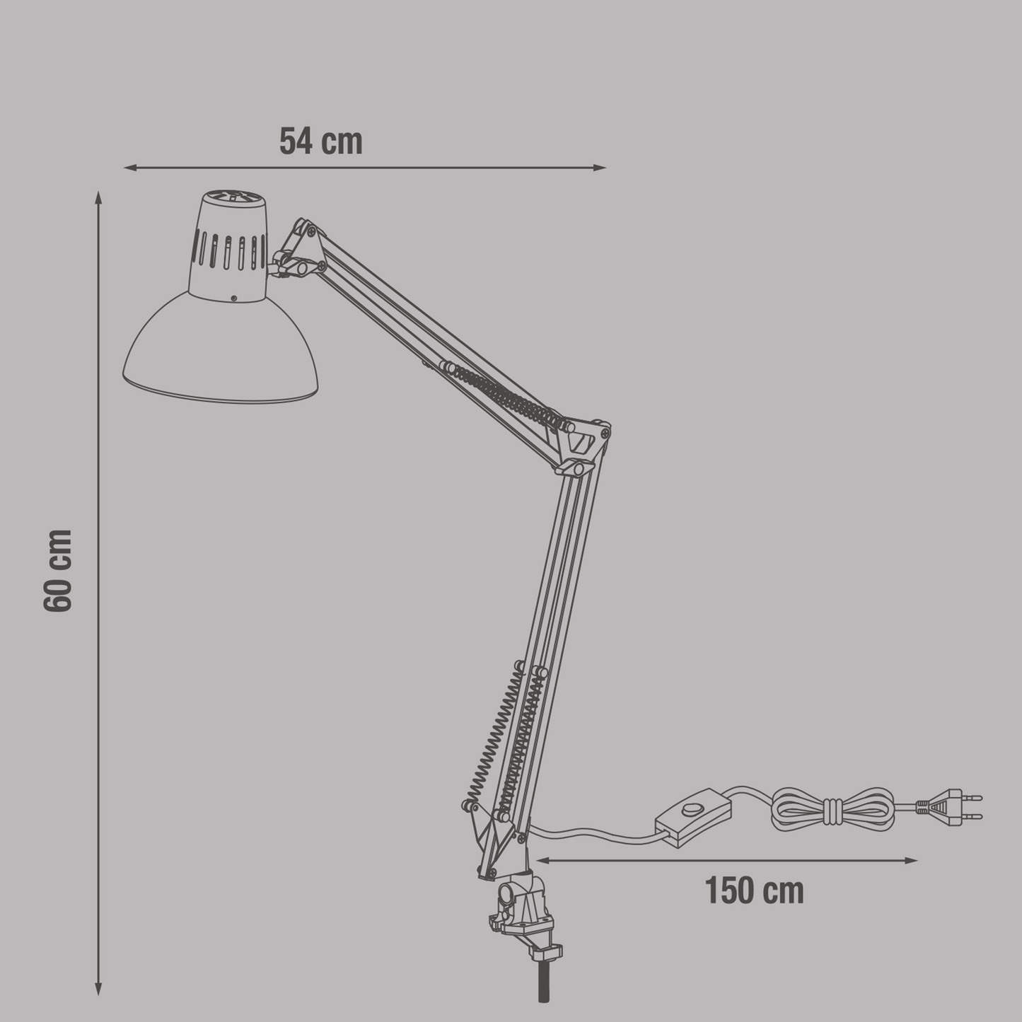 Bricocenter STUDIO LAMP ARQUITECTO SILVER H60 E27=60W WITH CLAMP