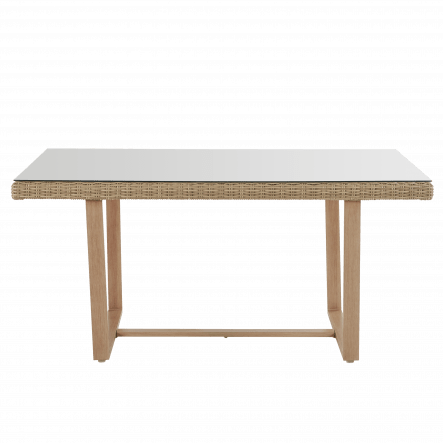 Bricocenter NATERIAL - MEDENA corner sofa, two seats and the table for 7 people, 150x90, synthetic rattan