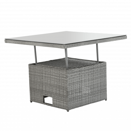 Bricocenter DAVOS CORNER SET 6 SEATS NATERIAL with liftable table 90X90 synthetic-aluminum wicker
