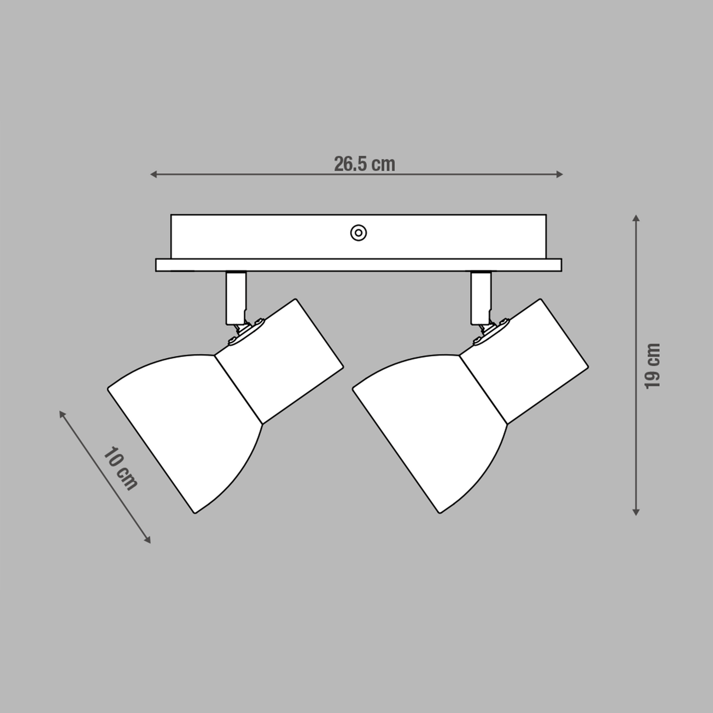 Bricocenter VENOSA SPOTLIGHTS WOOD AND METAL WHITE 10X26.5X19CM 2XE14=15W