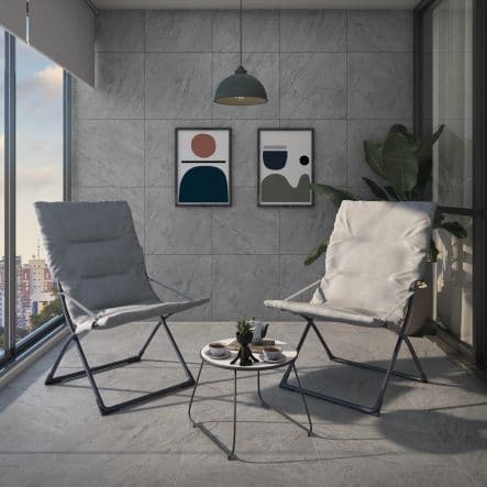 RELAXATION CHAIR MARSELLA Steel, polyester, taupe