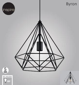 BYRON METAL CHANDELIER BLACK D37=60W