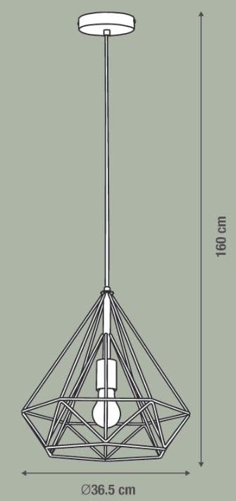 BYRON METAL CHANDELIER COPPER D37=60W