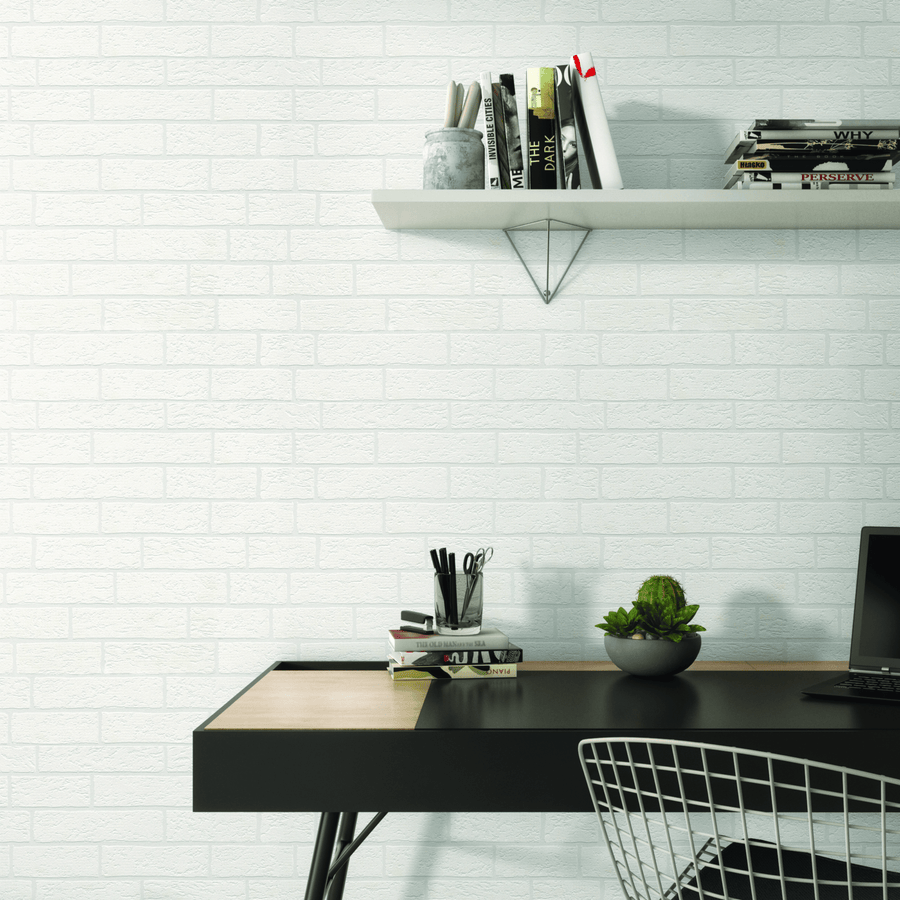 Bricocenter WALLPAPER BRICK WHITE 53CMX10.5M