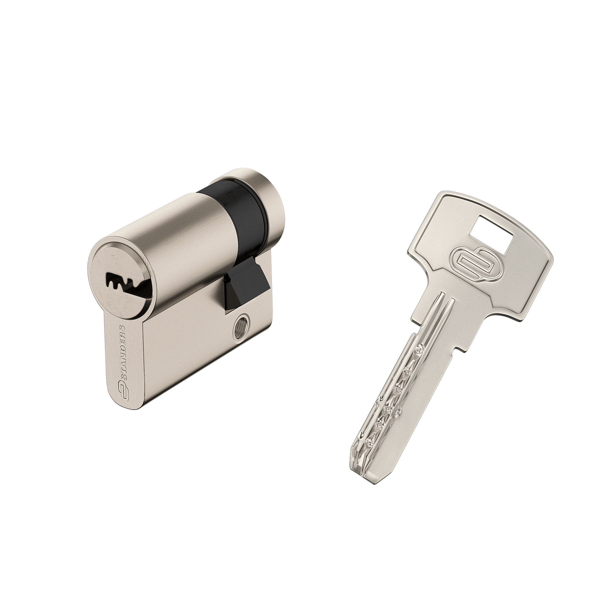 Bricocenter NICKEL-PLATED BRASS CYLINDER STANDERS 30+10MM, KEY/KEY, 4 NICKEL-PLATED STEEL KEYS