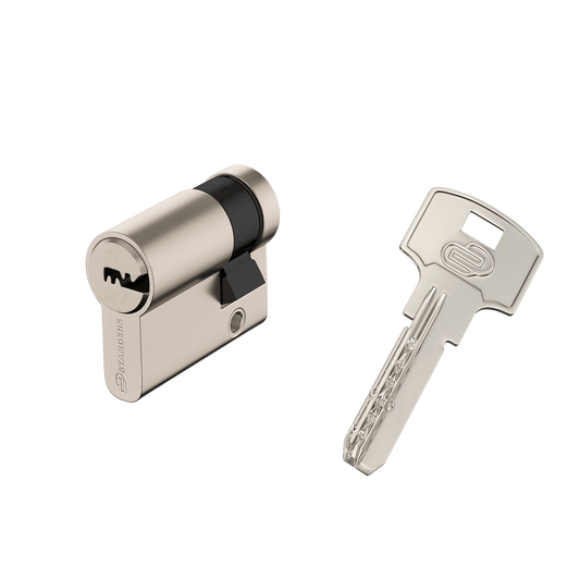 Bricocenter NICKEL-PLATED BRASS CYLINDER STANDERS 30+10MM, KEY/KEY, 4 NICKEL-PLATED STEEL KEYS