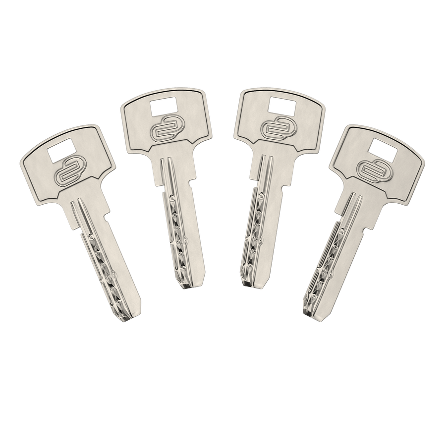 Bricocenter NICKEL-PLATED BRASS CYLINDER STANDERS 30+40MM, KEY/KEY, 4 NICKEL-PLATED STEEL KEYS