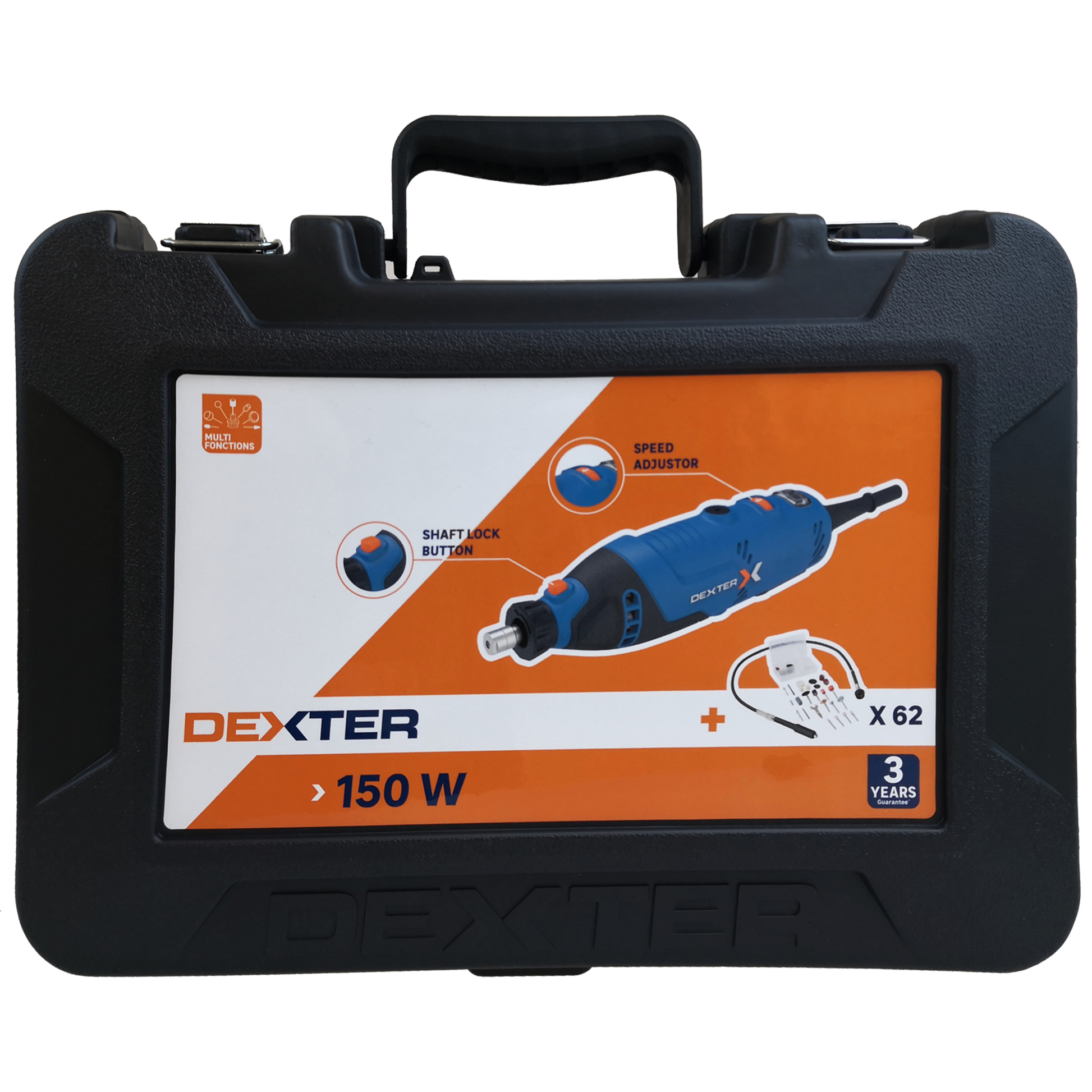 DEXTER 150 W ROTARY MINI-TOOL WITH 62 ACCESSORIES