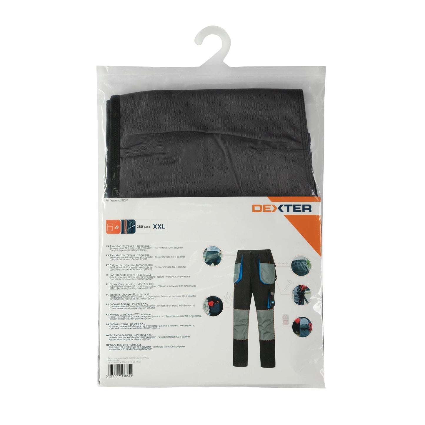 DEXTER TROUSERS GREY TG. XXL