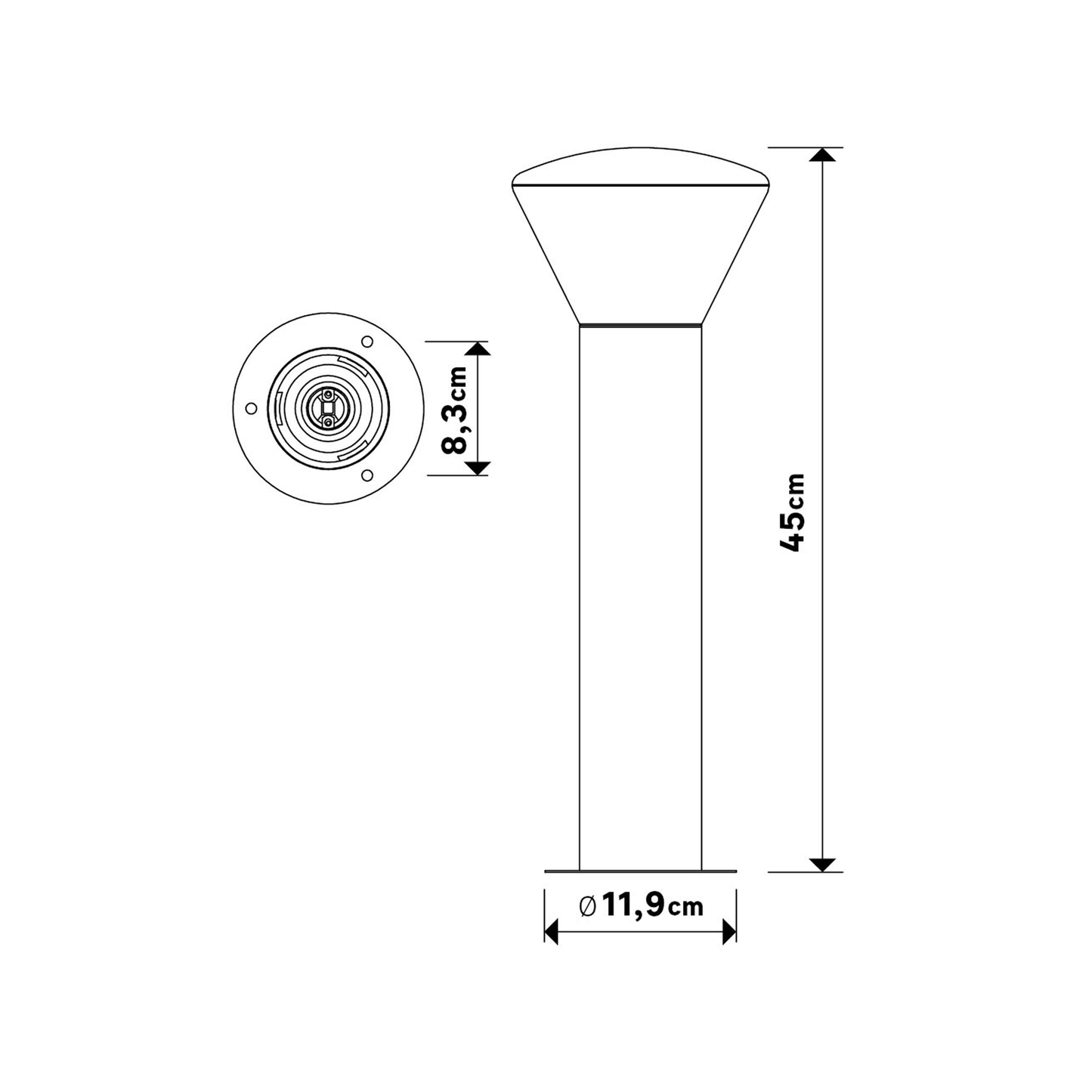LANTERN MILDA METAL ANTHRACITE 45X16X16CM E27=25W IP44