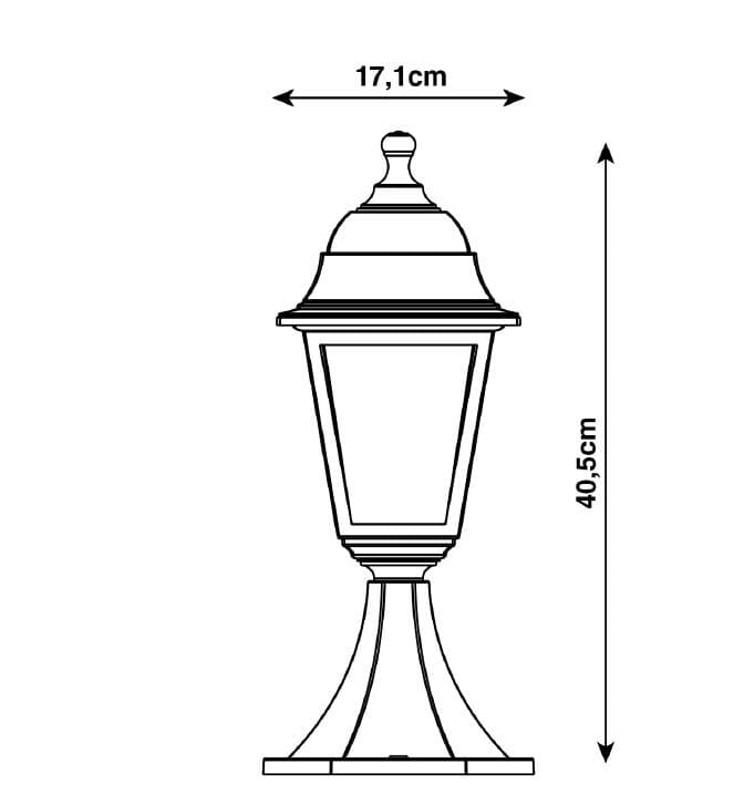 BLACK PLASTIC SIMA LAMP H40.5 CM E27=25W IP44