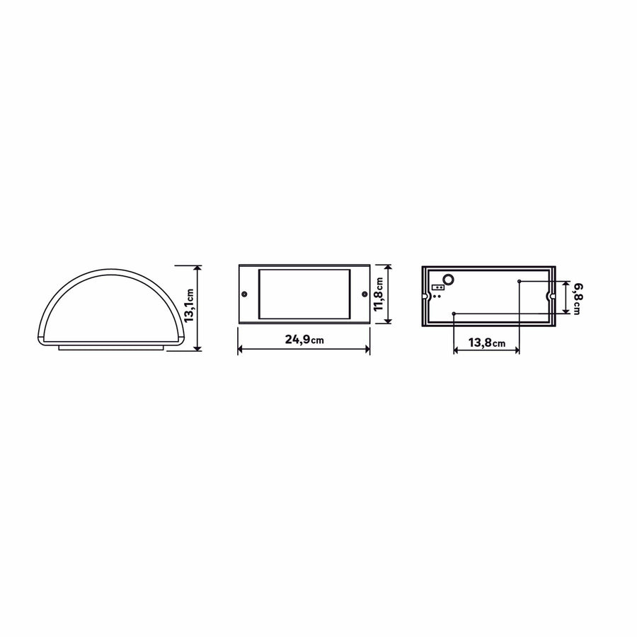 Bricocenter SILVIA WALL LIGHT ALUMINIUM BLACK 13.2X24.9X11.8 CM E27=60W IP44