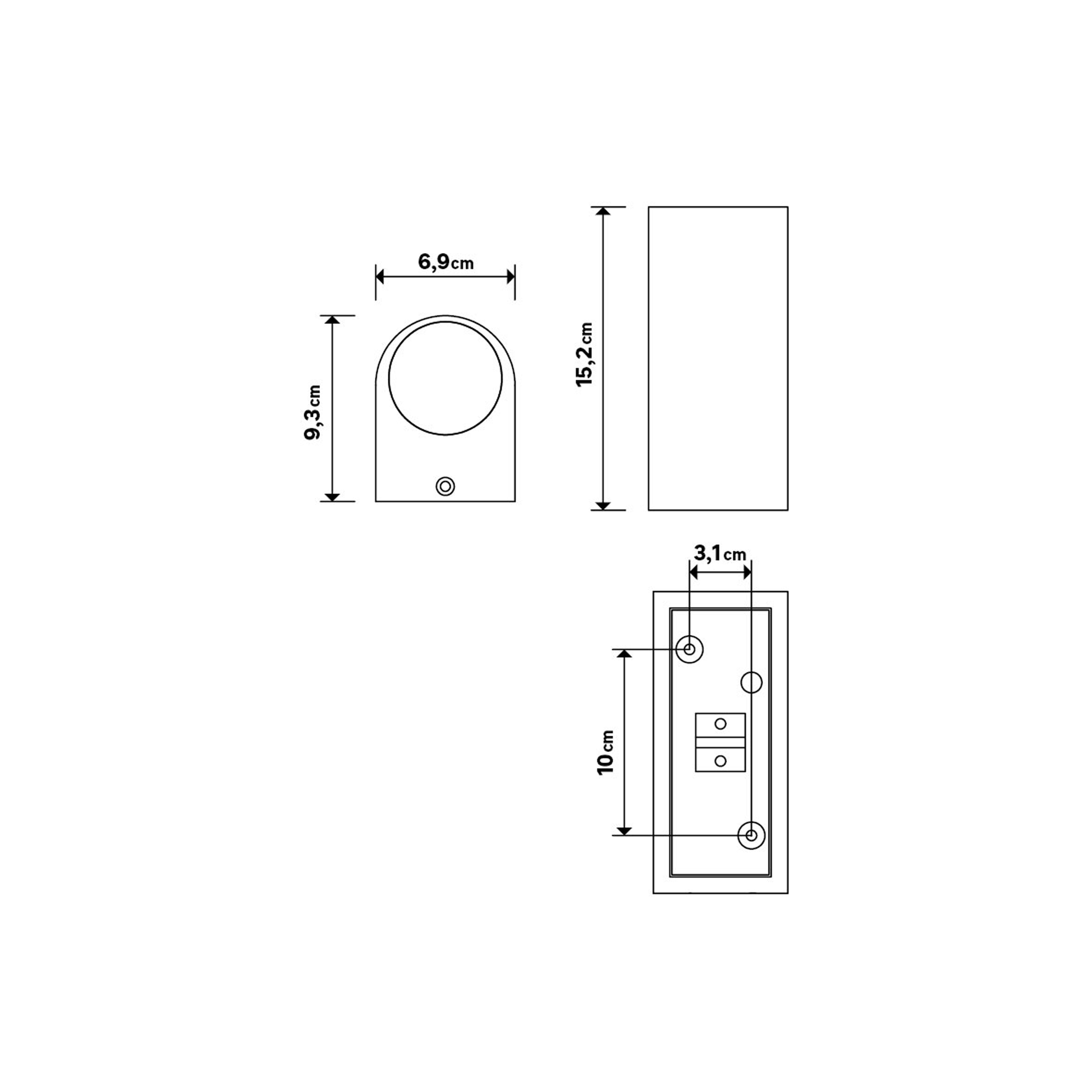 Bricocenter KOFU ALUMINIUM LIGHT fixture GREY 15.2X9.3x6.9 CM 2xGU10=35W IP44