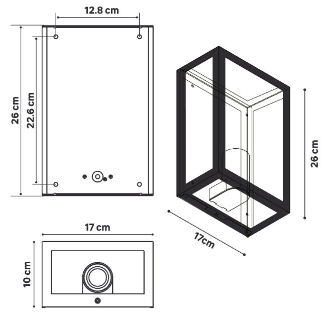 Bricocenter IKAROS WALL LIGHT METAL BLACK 26X12.8X10 CM E27=60W IP44