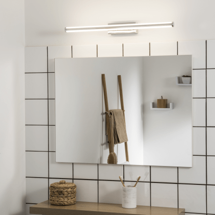 Bricocenter UP DOWN ALUMINIUM MIRROR WALL LIGHT SILVER 60 CM LED 30W NATURAL LIGHT IP44