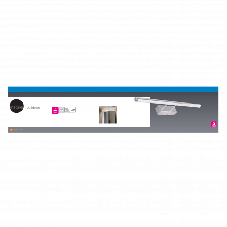 Bricocenter UP DOWN ALUMINIUM MIRROR WALL LIGHT SILVER 60 CM LED 30W NATURAL LIGHT IP44