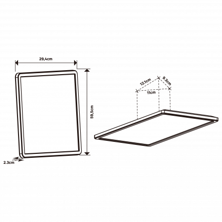 Bricocenter LED PANEL LANO PLASTIC WHITE 30X60 CM 24W NATURAL LIGHT IP44