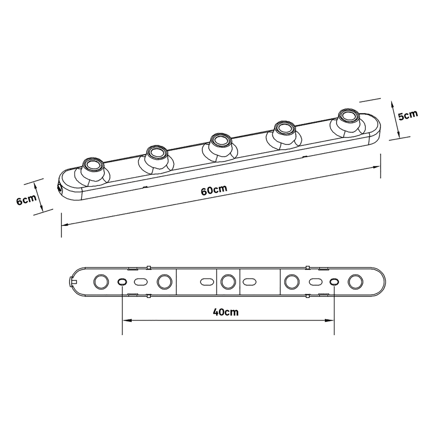 Bricocenter WALL LAMP LIZZ METAL SILVER 60 CM E14=11W IP21
